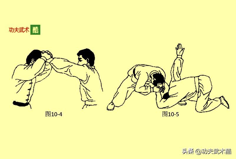 擒腕法（2），用外力压迫和猛力击打，使敌腕关节剧痛而屈服