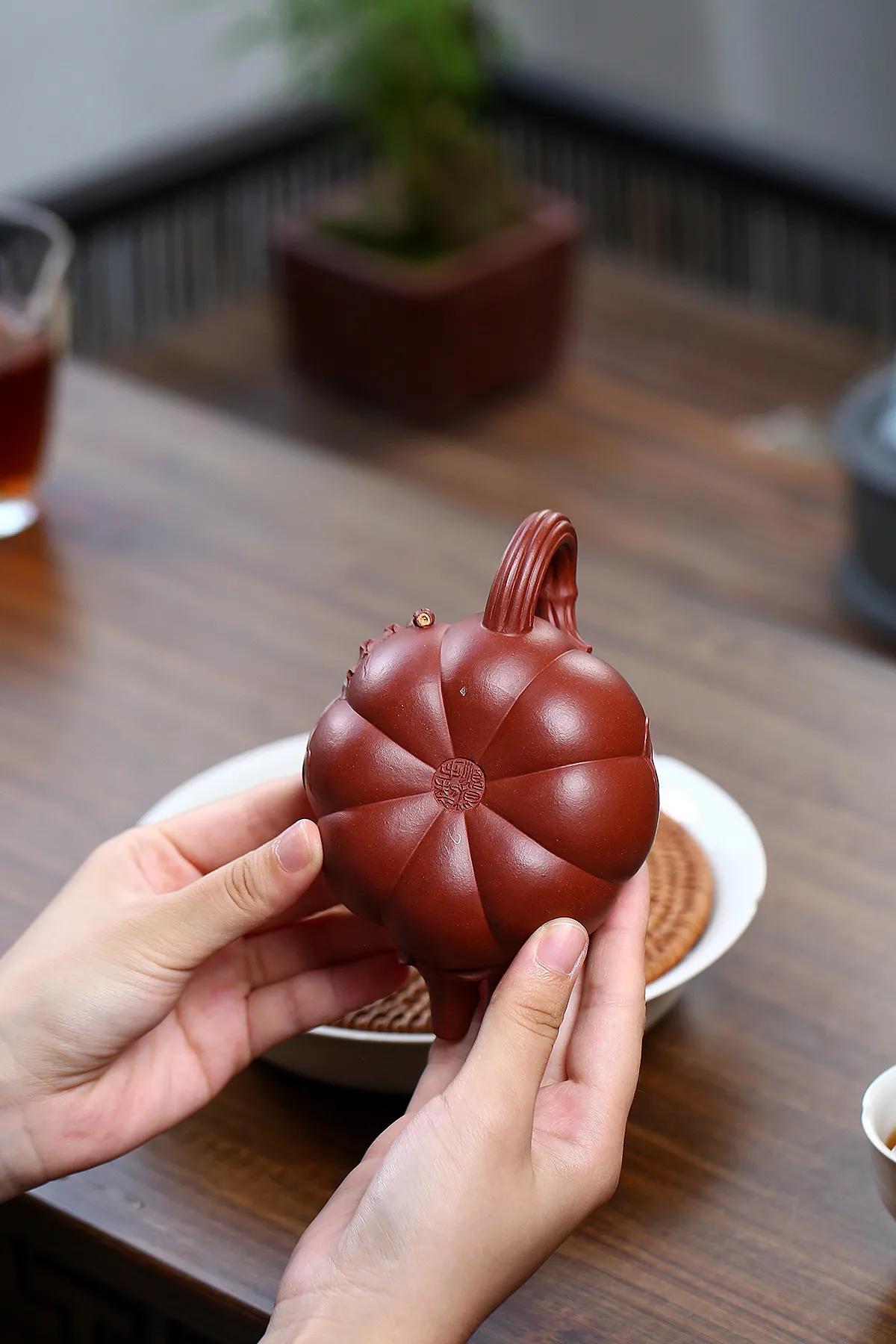 黄龙山原矿紫泥老壶,陈顺根六方壶