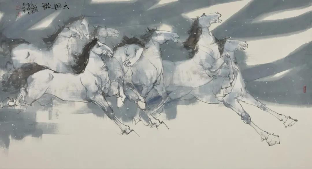 八骏雄风字画,名家精品国画八骏图