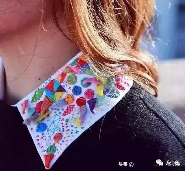 领口刺绣小花朵,刺绣花朵500种图片大全