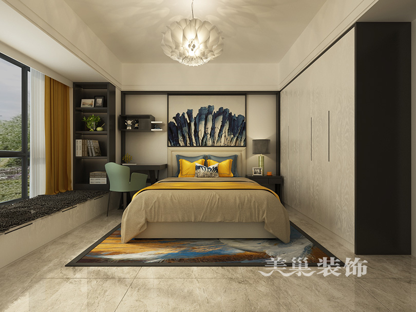 美巢装修效果图三室两厅,美巢装饰装修案例小户型