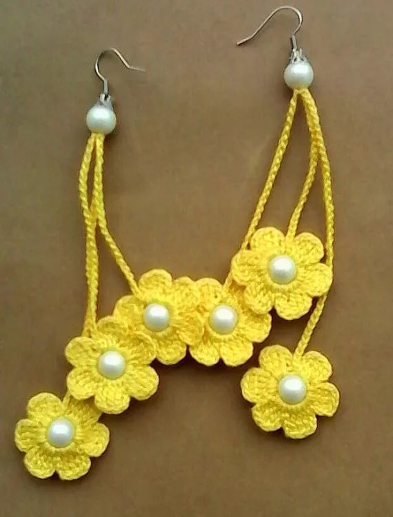 钩针耳环教程图解,钩针编织耳环图解