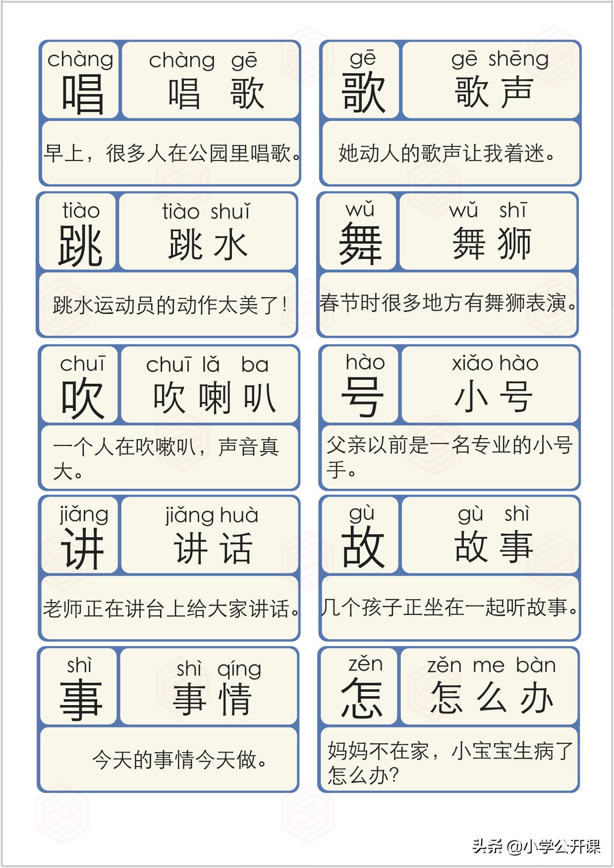 幼儿识字卡1000个常用汉字,少儿识字组词卡