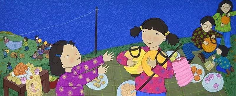 中秋节手工绘本模板,中秋节绘本赠品