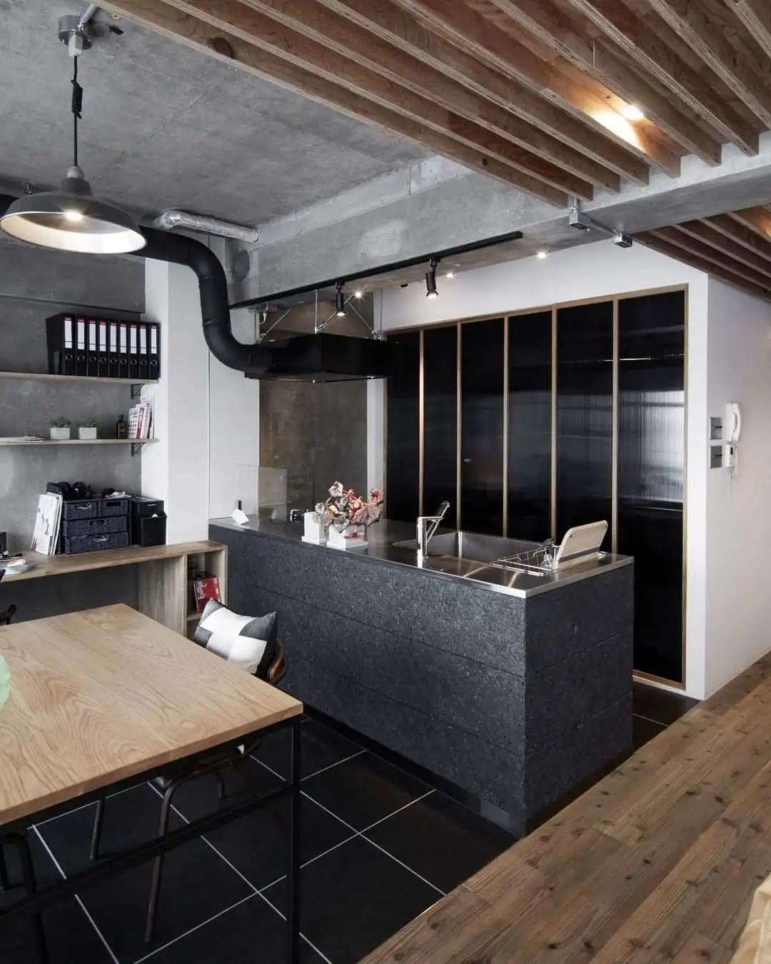 高颜值不锈钢台面橱柜,不锈钢大理石橱柜