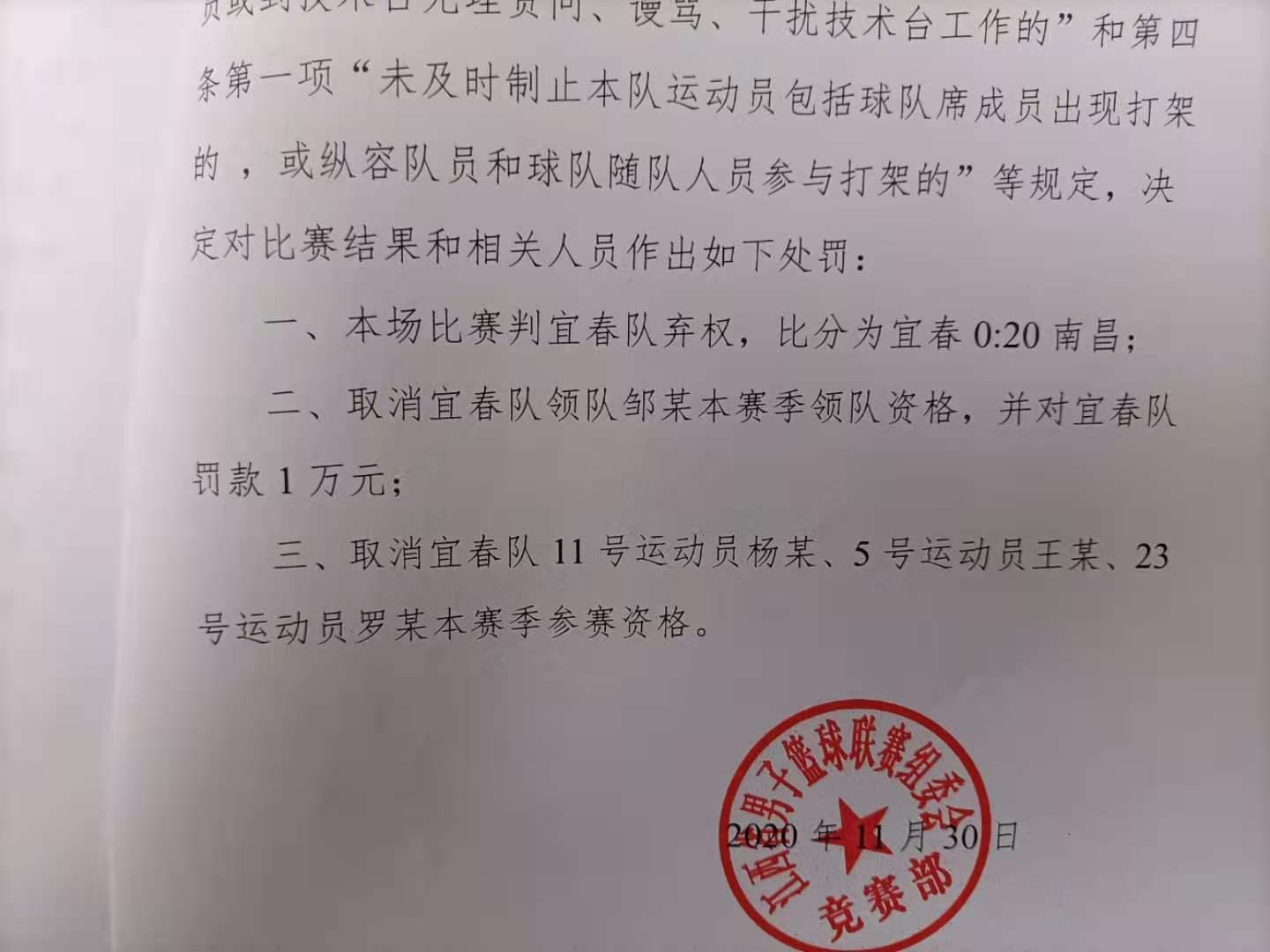 江西男子篮球联赛宜春魔鬼主场,江西男子篮球联赛处理结果