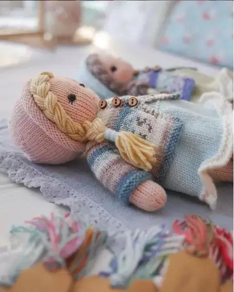 小熊娃娃的衣服编织,玩偶娃娃斗篷裙子编织教程