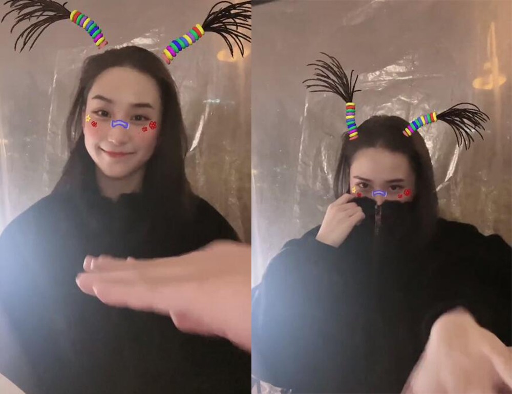 何超莲穿黑色外套跳手指舞蹈,与男友窦骁互动,破分手传言