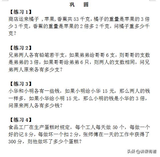 小学数学1到6年级鸡兔同笼问题,小学数学1-6鸡兔同笼