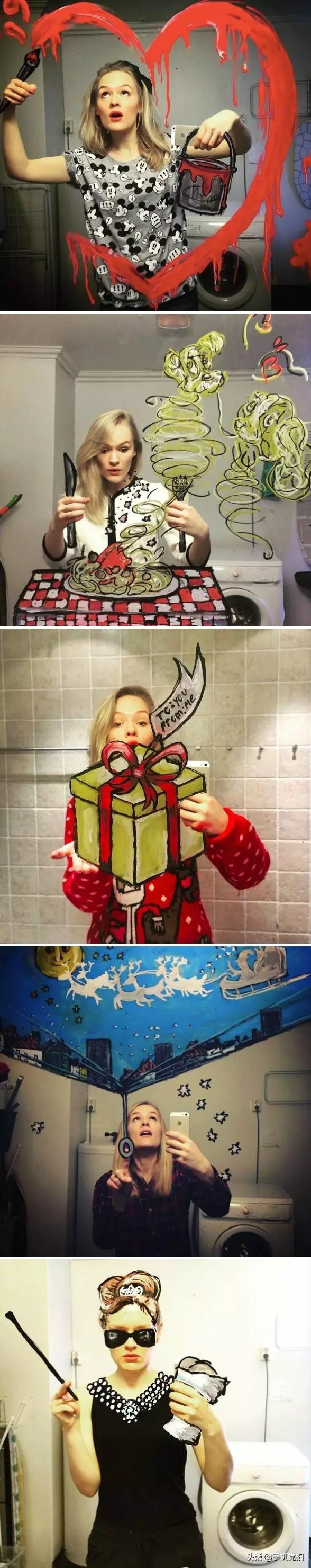 拍照用小镜子,拍照带夹子的镜子