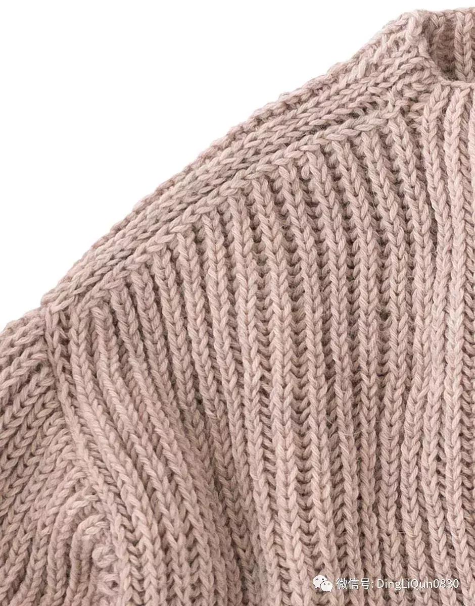 围巾编织教程10-15岁,圆肩针织宽松套头衫小款编织