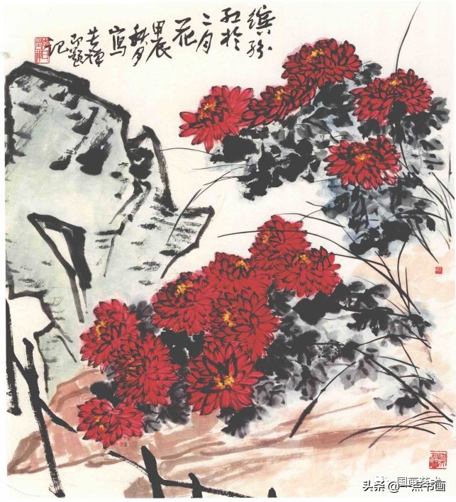 李苦禅画梅作品,李苦禅的菊花国画作品图片