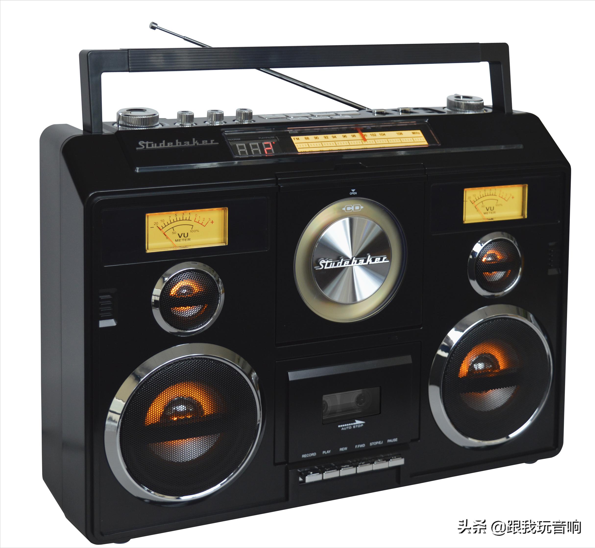 复古蓝牙音响收音机超大款,原木复古收音机便携式