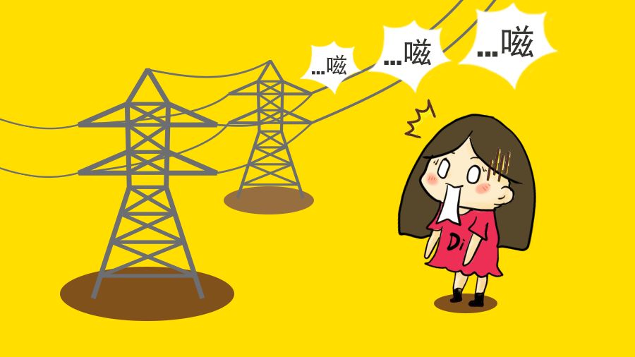 下雨天高压线持续冒火花,下雨天高压线有电流声