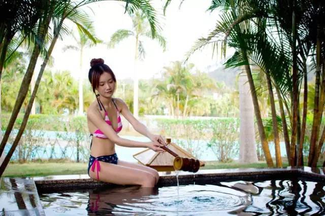 西咸水矿温泉度假村住宅,温泉度假别墅房间带池