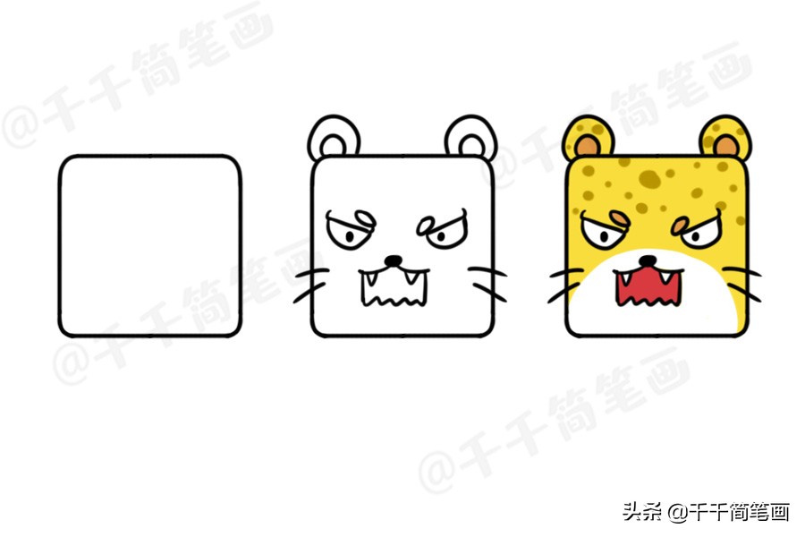 100个动物简笔画老虎,30种动物简笔画