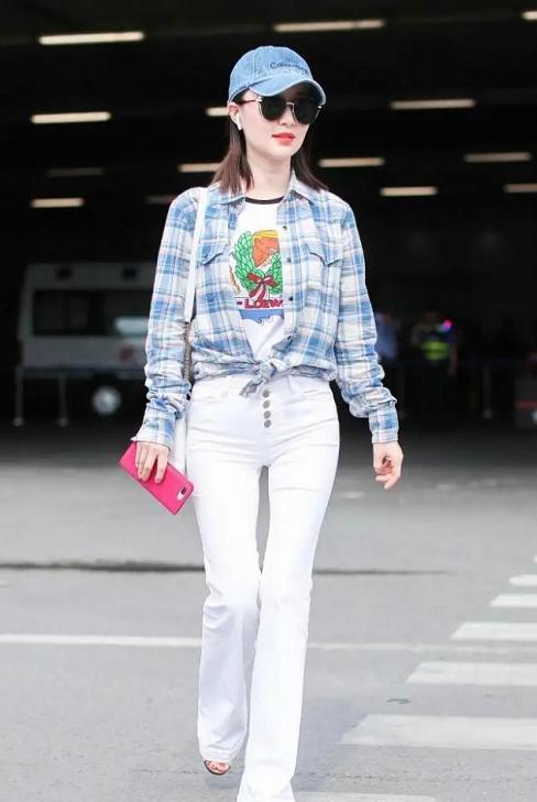 舒畅日常穿搭 (舒畅同款牛仔服配百褶裙)