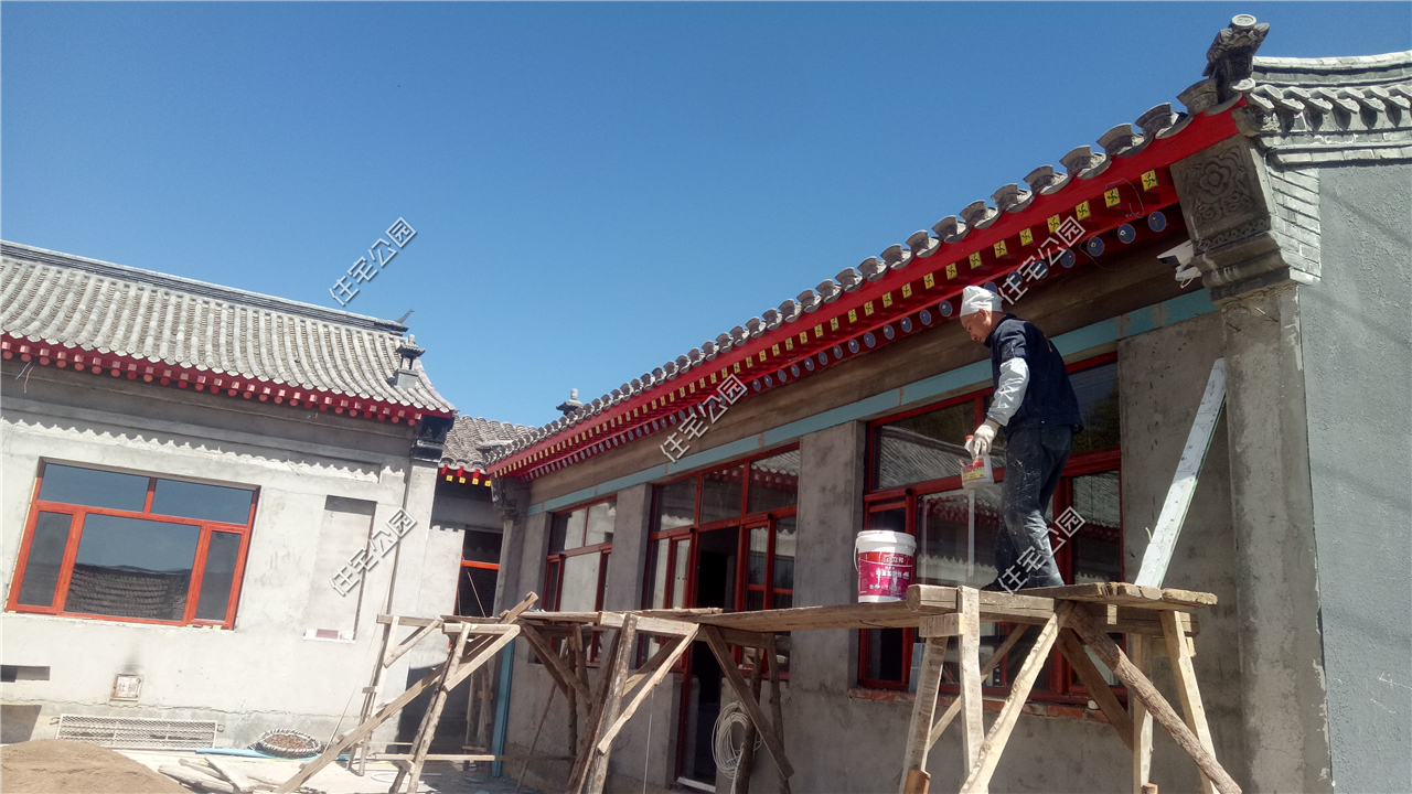 东北农村模块建房大火炕三合院,三合院一层有火炕