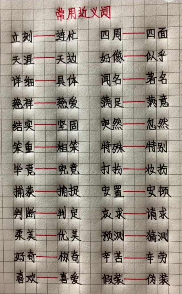 小学1-4年级近反义词训练,小学必须掌握的近义词反义词
