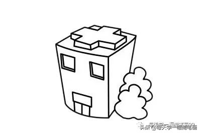 医院简笔画简单又漂亮图片,医院楼房简笔画