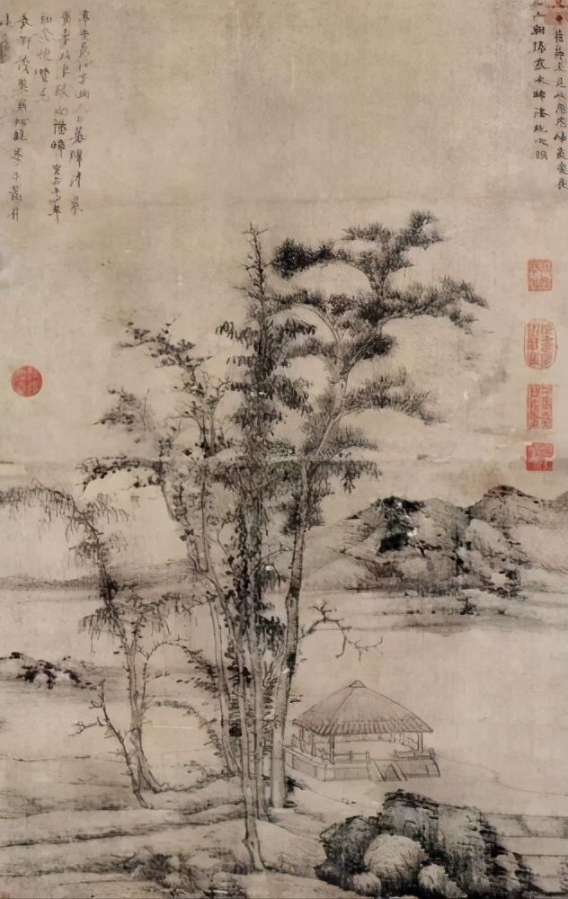元代画家倪瓒绘画特点,元代倪瓒的代表画作