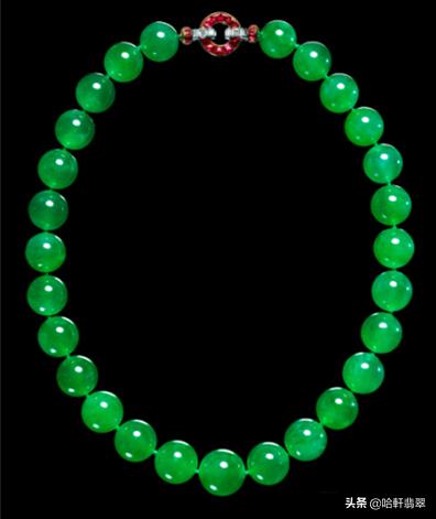 过亿的老翡翠珠链,翡翠珠链81颗