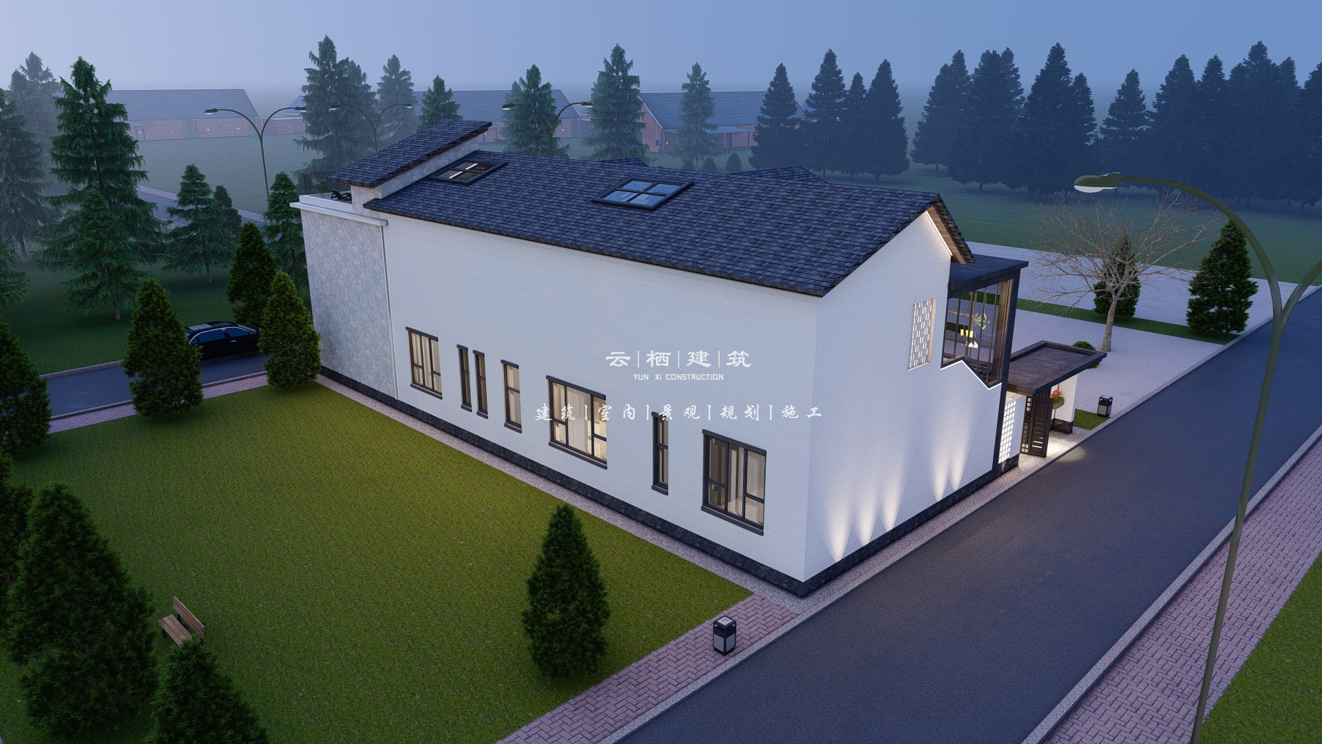 兄弟双拼别墅高大尚,9米开间兄弟双拼房实景图