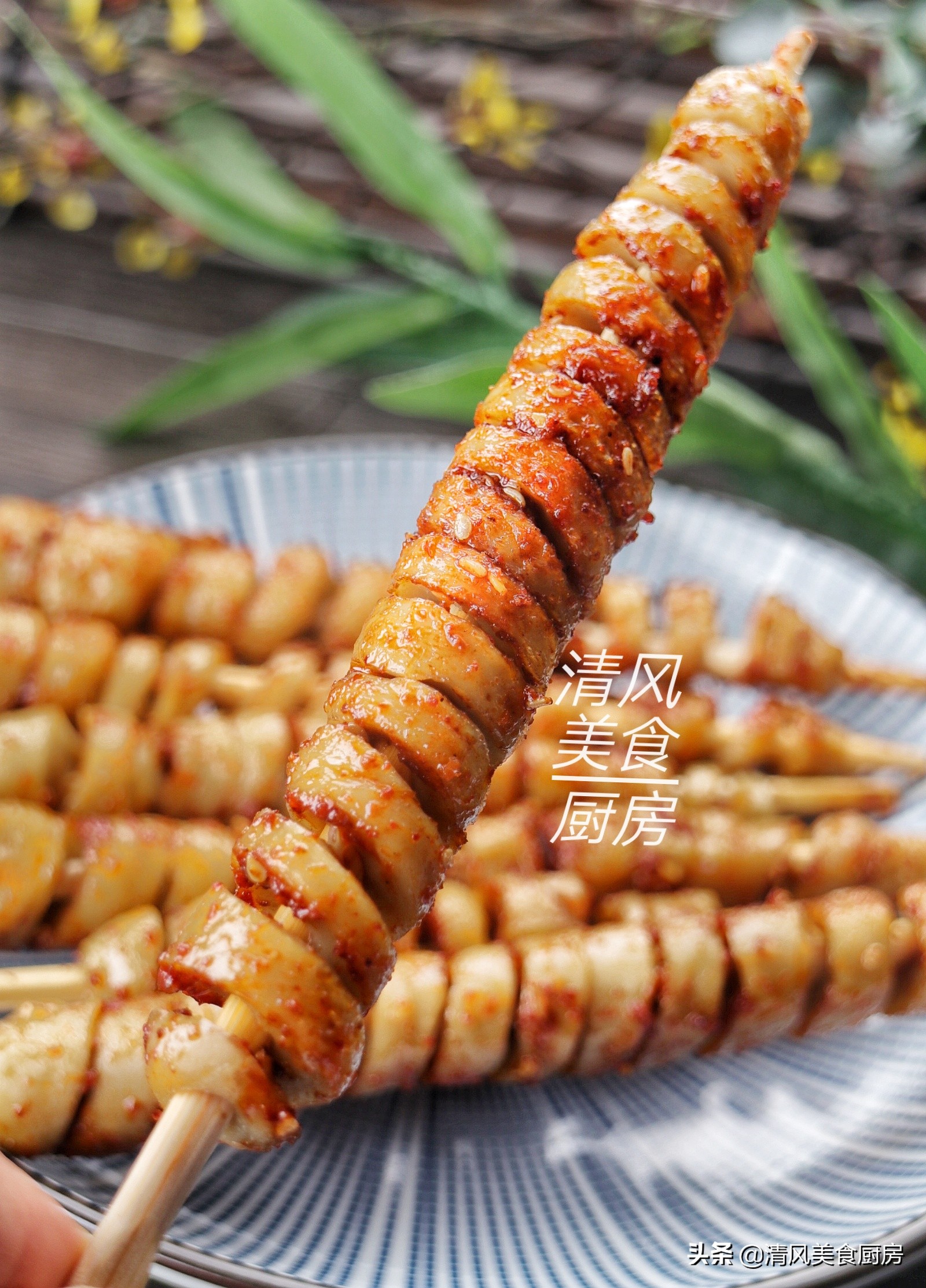 街头火爆的烤面筋教程,夜市面筋怎么烤好吃又简单
