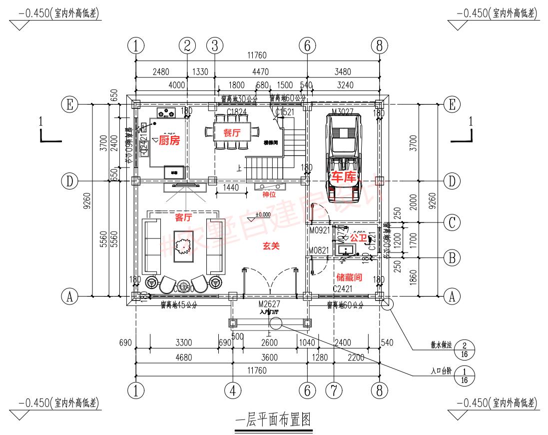 兄弟三层复式5间双拼分堂屋别墅,120平三开间三层农村别墅新式