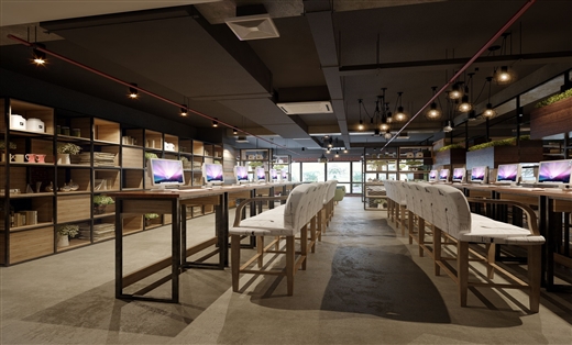 最新网咖装修风格,网咖装修极简风格