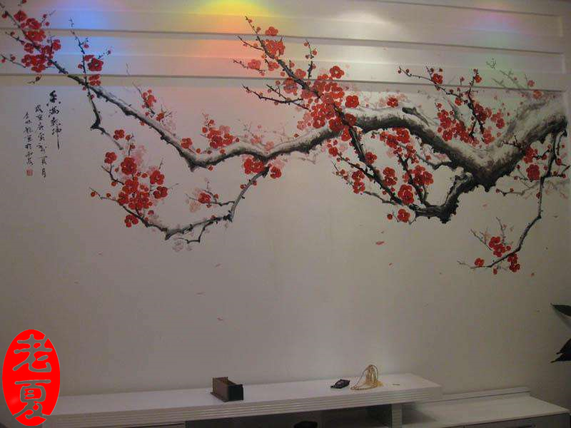 武汉室内墙面艺术漆效果图,武汉墙绘创作