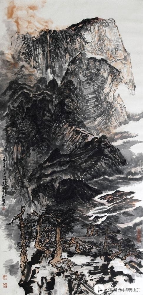 刘罡画作,泰山顶级水墨山水画