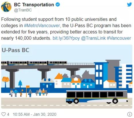BC省学生们的U-Pass计划保住了！但是月费涨价是避免不了的…