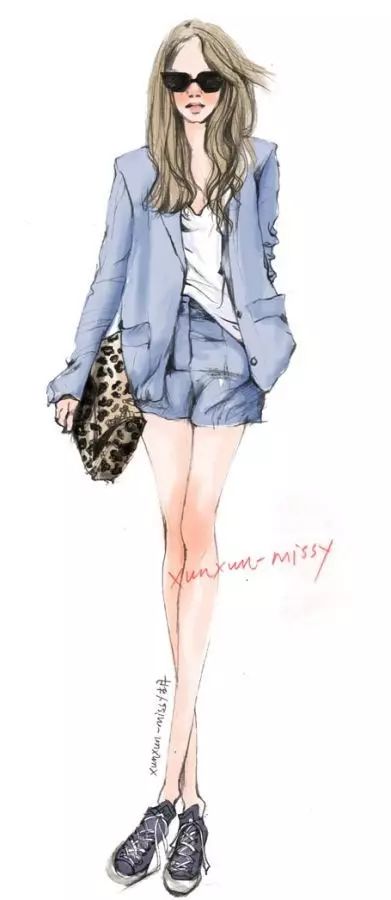 服装设计师画手稿视频,可爱的小插画手绘女孩服装