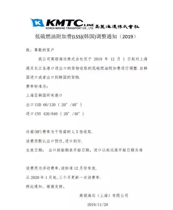 东莞国际物流漕帮最新各大船公司THC等费率调整和停航通知汇总