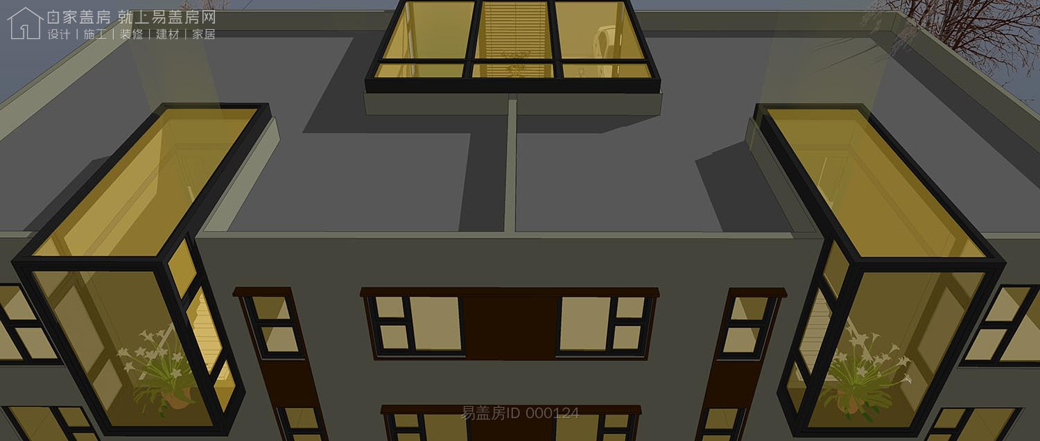 二层农村别墅带阳光房现代简约,农村二层带阳光房别墅效果图