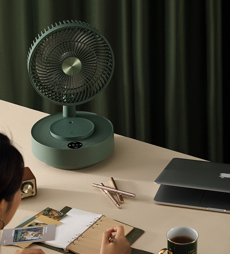 静音无叶风扇带加湿器,风扇小型静音可充电折叠