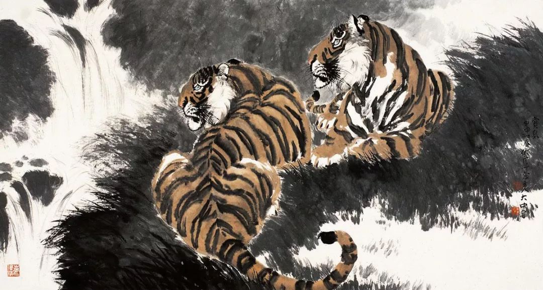 他笔下的虎充满了人的柔情与善意