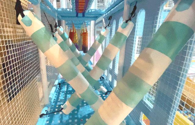 蹦床公园90米魔鬼滑梯,翼动蹦床公园滑梯