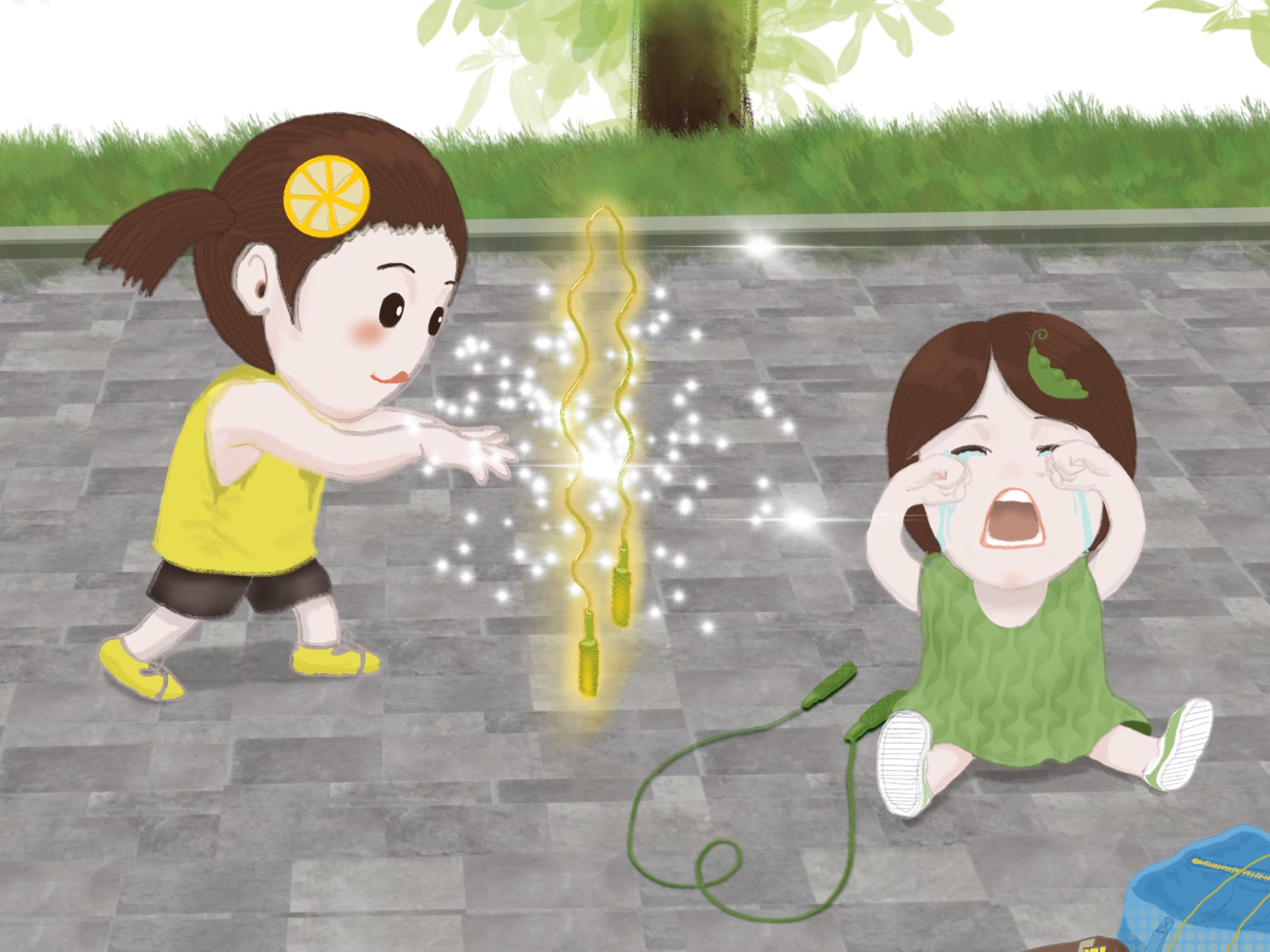 「亲子漫画」萌娃爱运动系列:神奇的跳绳