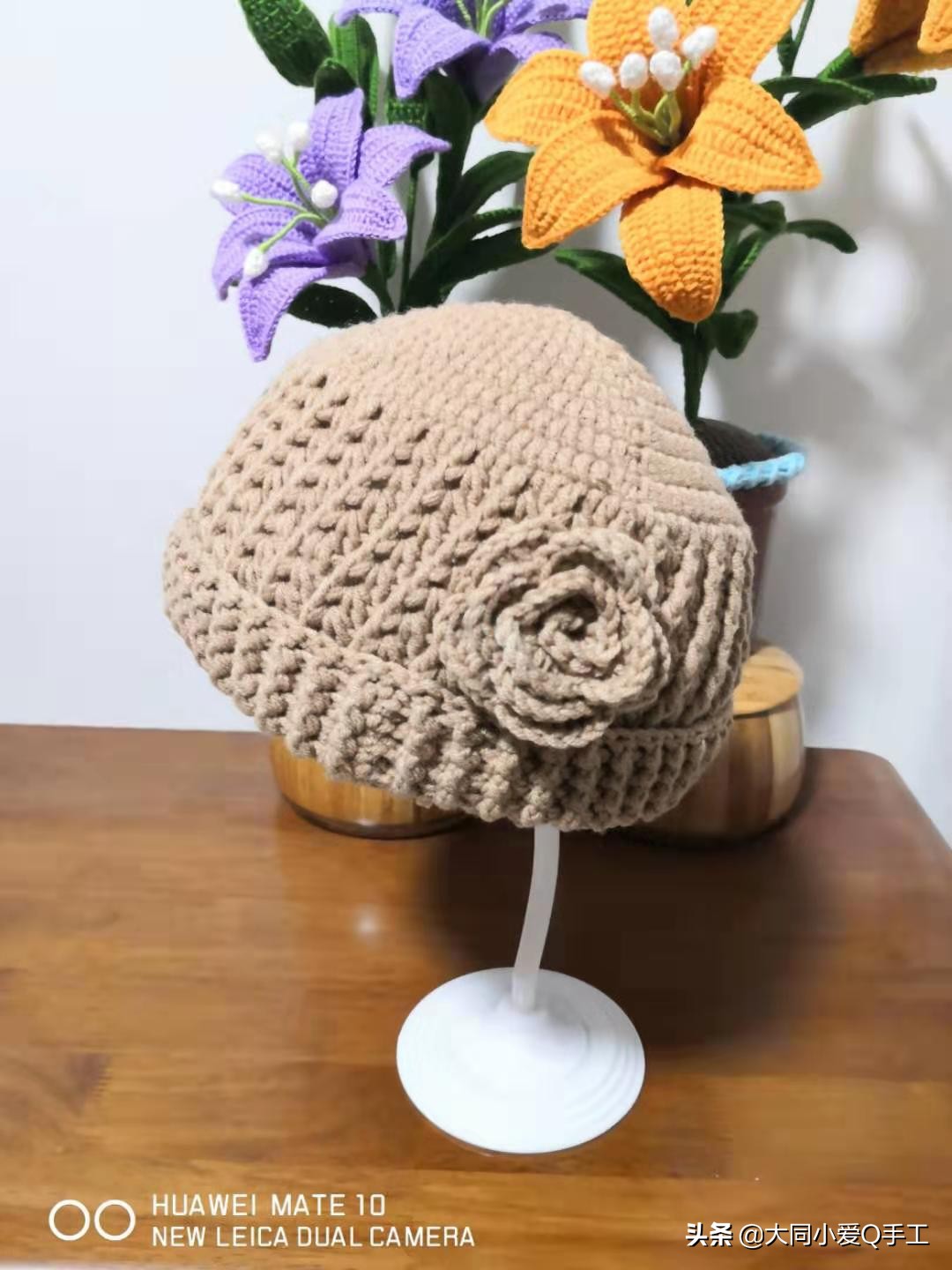 钩针编织冬季中老年帽子教程,钩帽子的视频冬天老太太帽子钩法