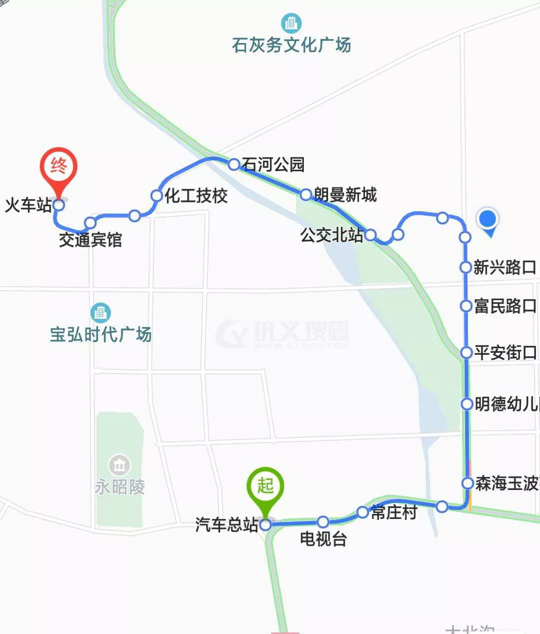 巩义公交线路实时显示,巩义市19路公交线路