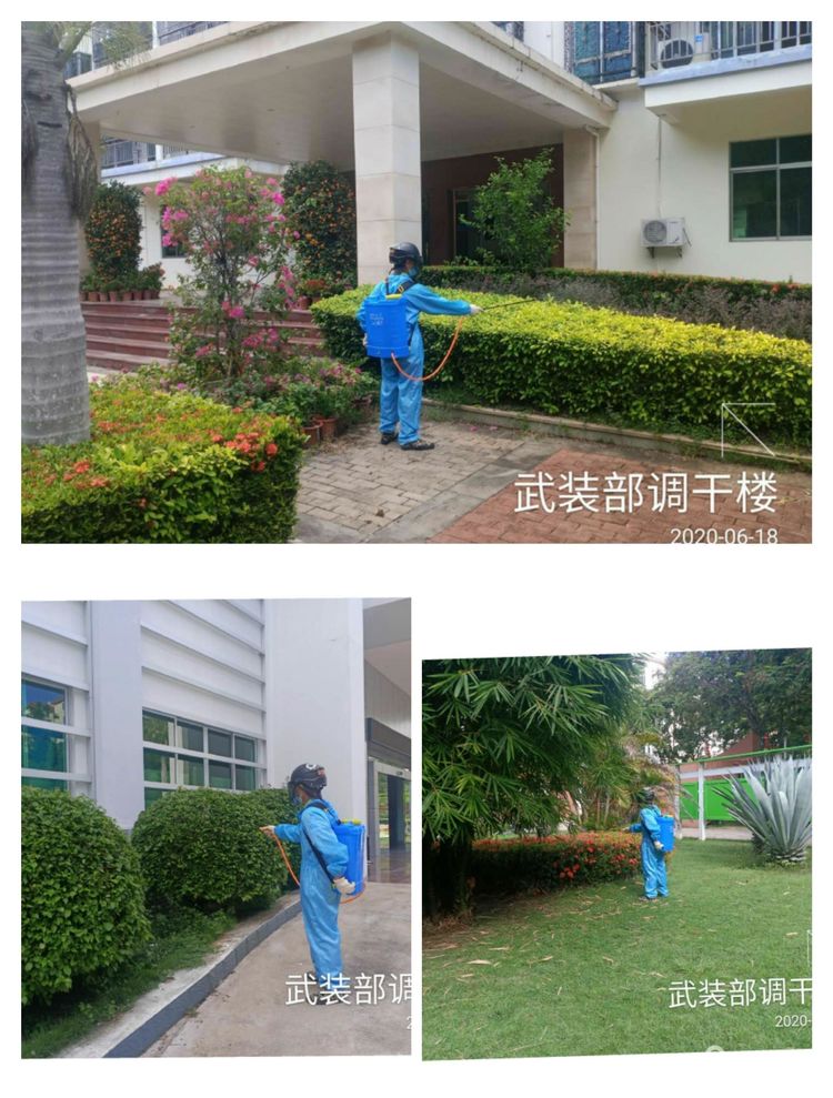 乐东县爱卫服务中心组织专业技术人员对县城各办公区和公共场所进行灭蚊防病除四害消杀