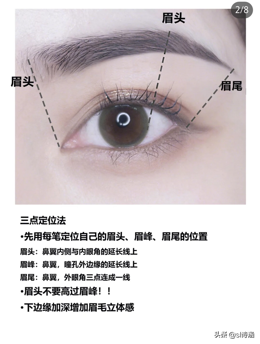 七款脸型的眉形画法,不同眉形的画法对应的脸型