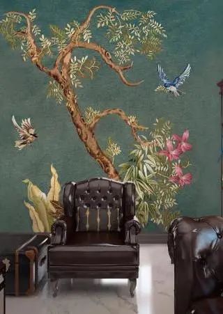 刺绣墙布独绣,中式刺绣墙布效果图