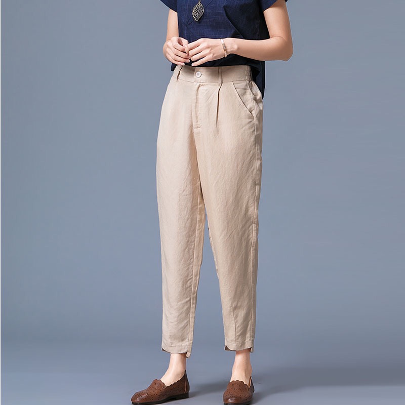 棉麻紧身裤,胯宽腿粗不要穿紧身裤