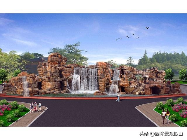 假山流水景观制作,假山造型制作教程