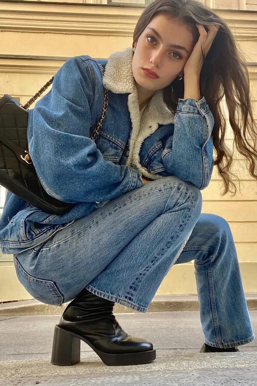 大码显瘦羊羔毛外套,羊羔毛外套的有效穿搭