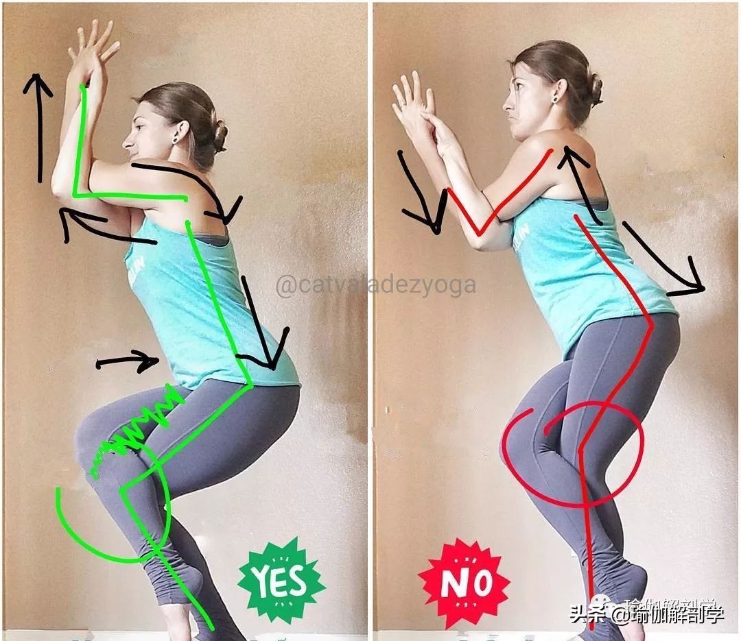 10个最新瑜伽体式正误对比图,瑜伽最容易错的正误对比图