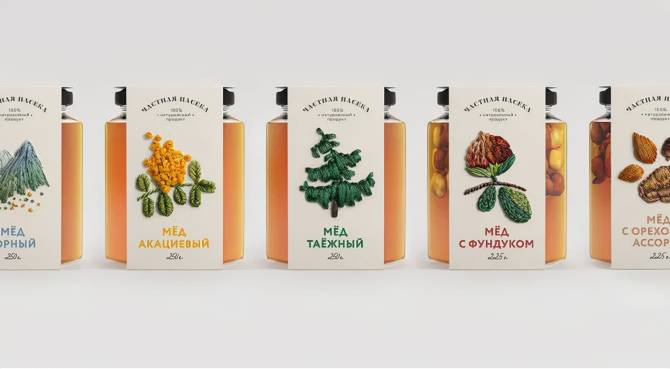 蜂蜜插画包装设计创意,高端蜂蜜产品包装设计